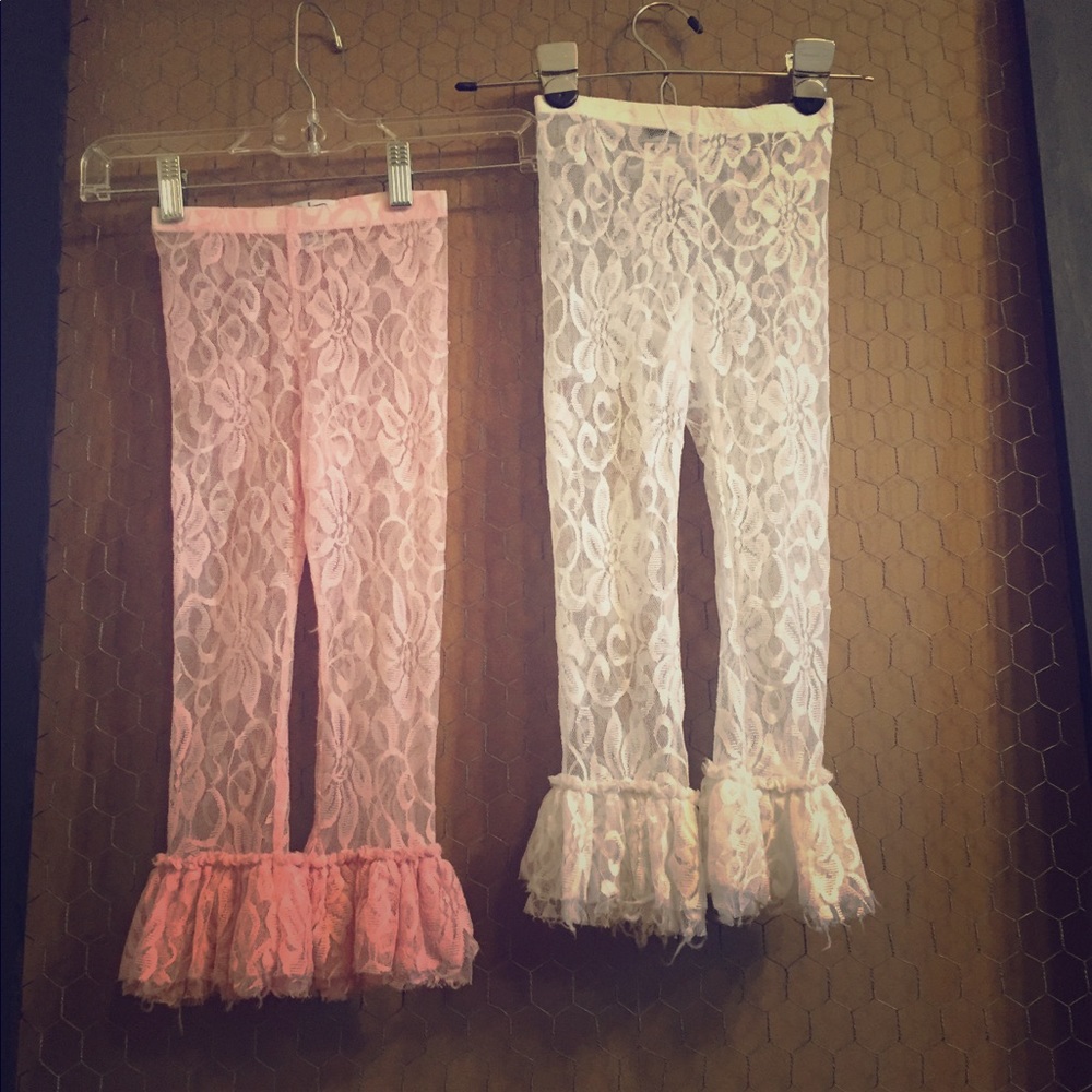 Mudpie Lace Ruffle Leggings Size 4T&5T